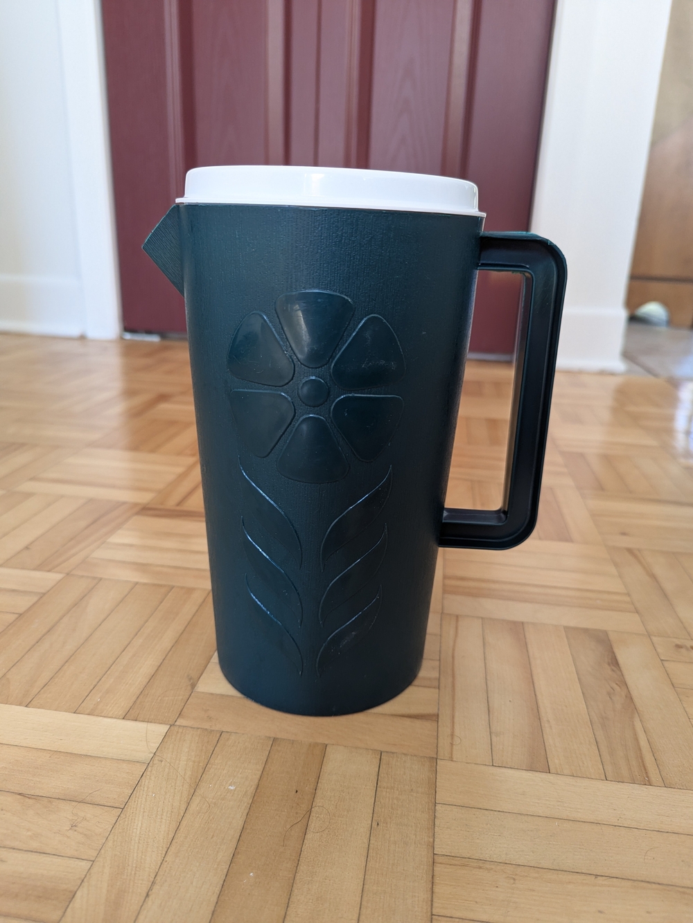 Dark Green Floral Pitcher - Vintage Sterilite